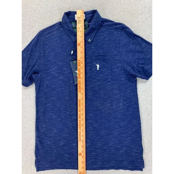 NEW William Murray Cotton Blend Short Sleeve Golf Polo Shirt (Men's Medium) Blue